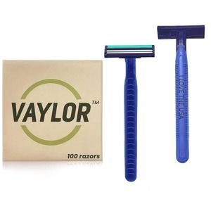 Vaylor Twin 2 Blade Mens Disposable Shaving Razor I LOVE THE USA 100 Count